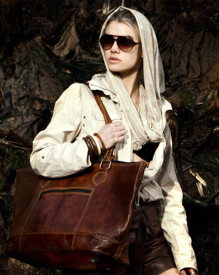 Vintage Leather Tote Bag