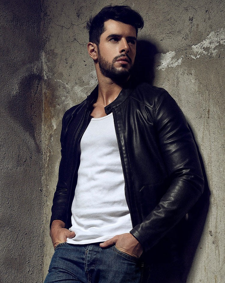 Men's Leather Biker Jacket